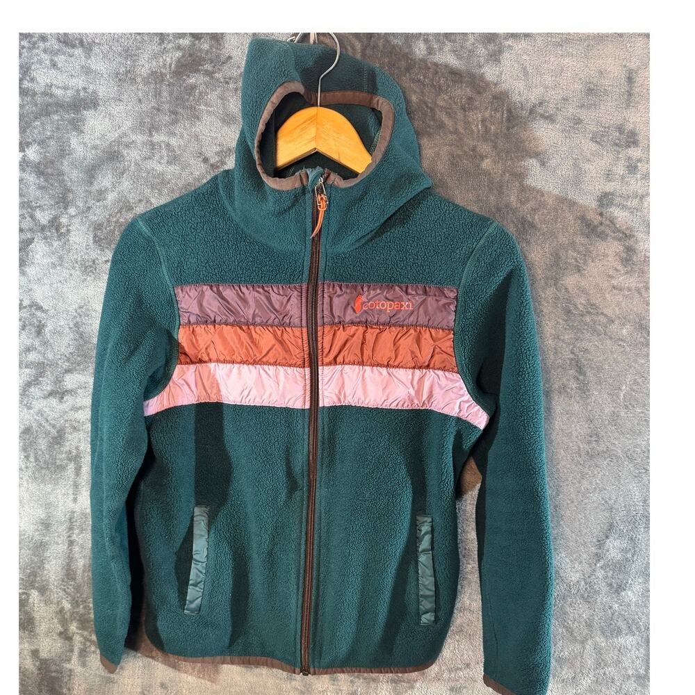 Cotopaxi Teca Fleece Jacket Hooded Full Zip Teal Pink Colorblock Women Size MED